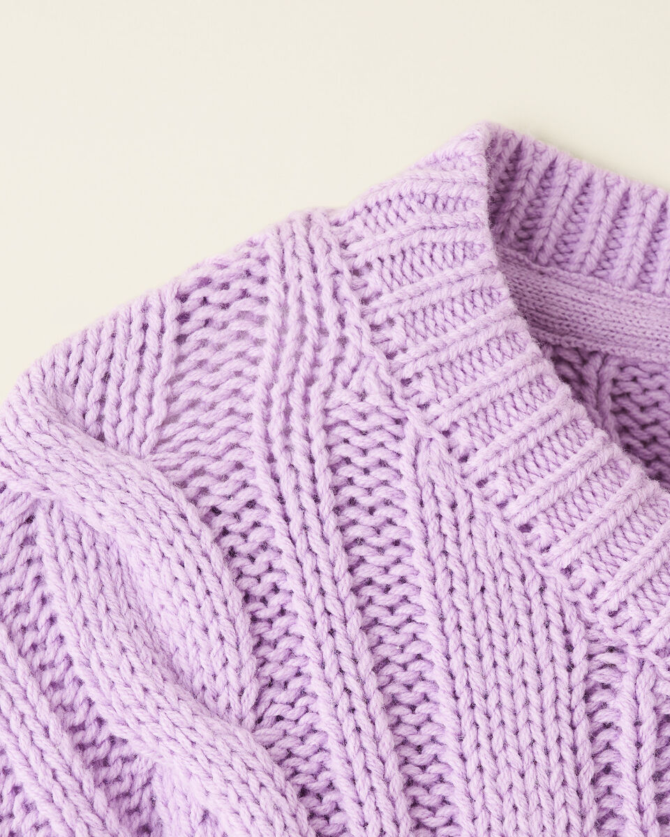 Toddler Girls Cable V-Neck Sweater Dress