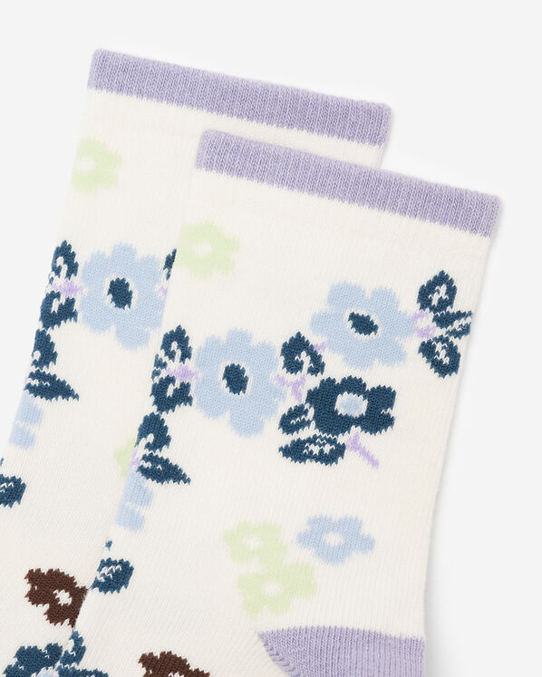 Adult Floral Print Quarter Sock