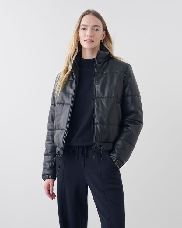Cropped Leather Puffer Vegetal