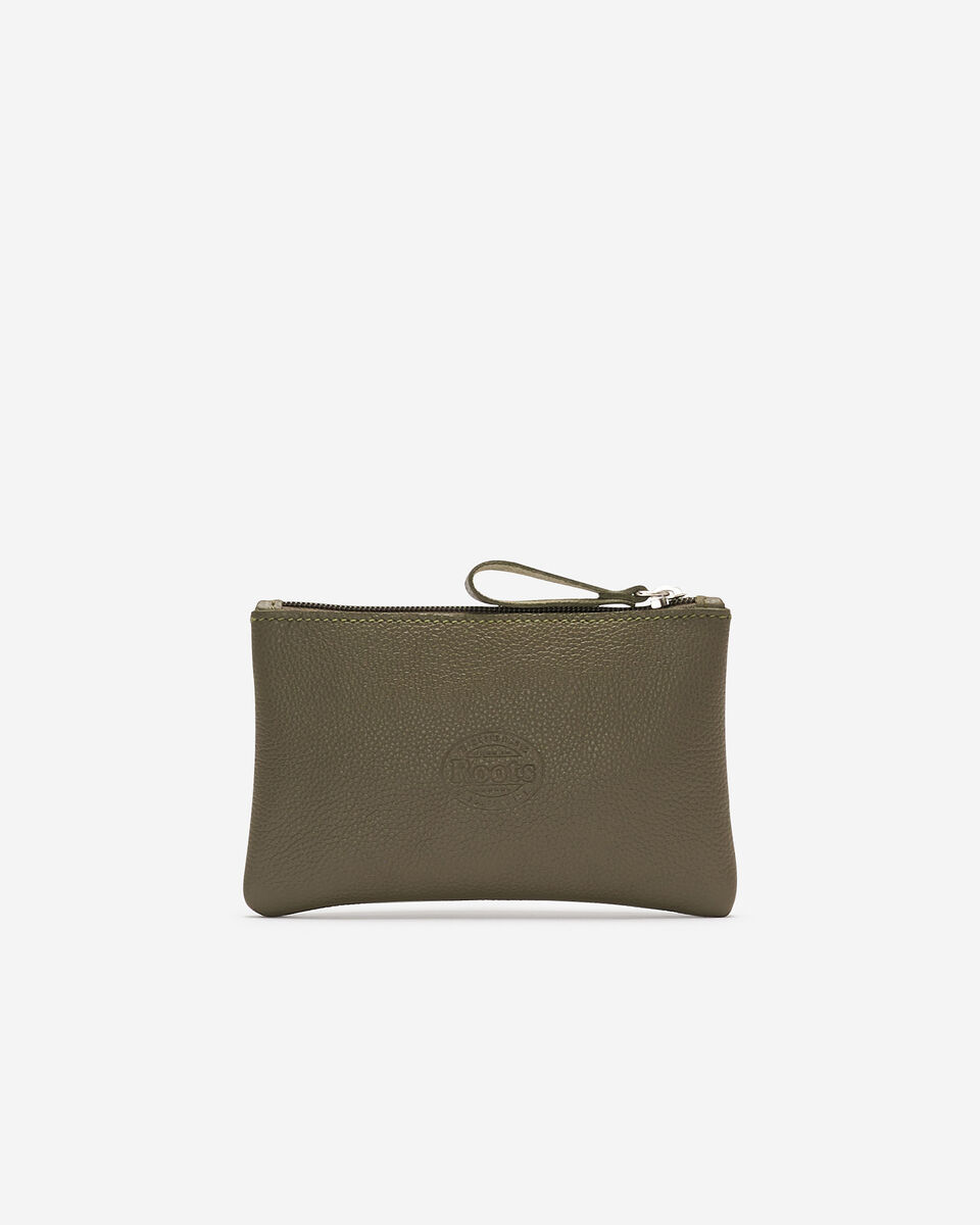 Pochette moyenne à glissière en cuir Cervino