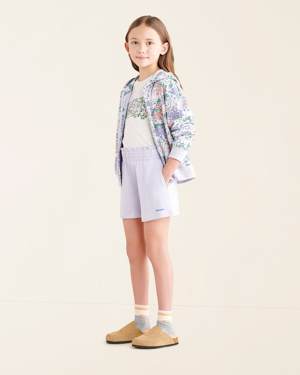 Chandail original à capuchon et glissière motif floral pour enfants