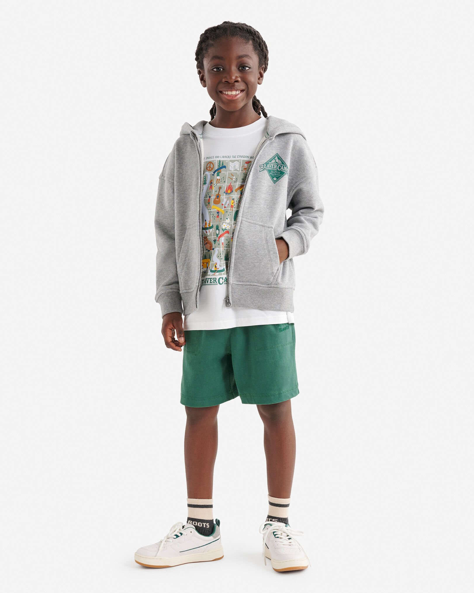 Kids Beaver Canoe Relaxed Full Zip Hoodie