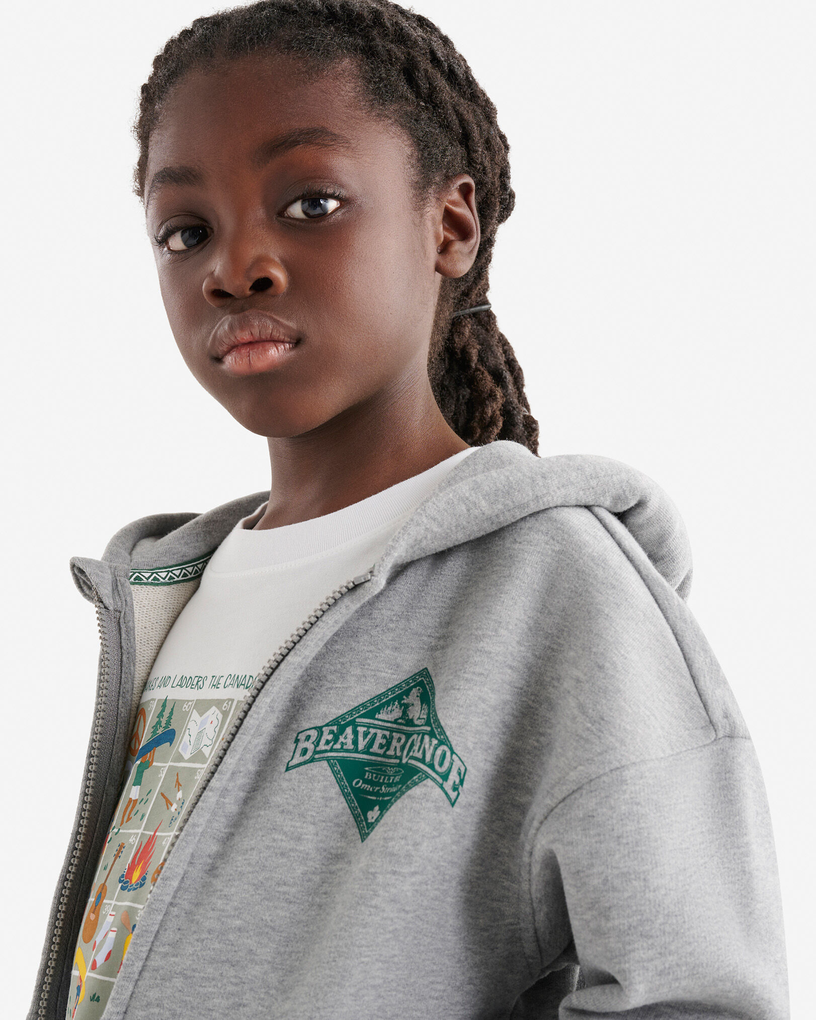Kids Beaver Canoe Relaxed Full Zip Hoodie