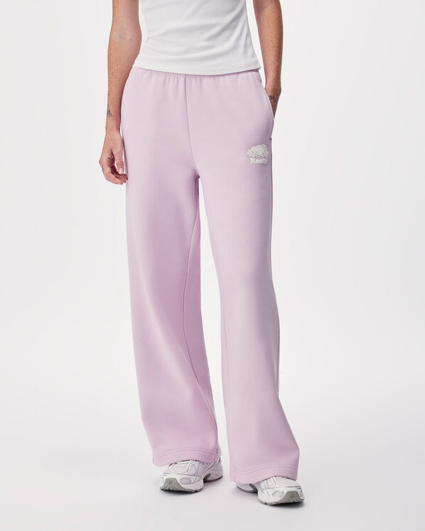Pantalon molletonn&eacute; en coton biologique &agrave; jambe large Cooper 