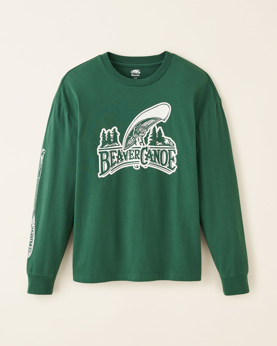 T-shirt à manches longues décontracté Beaver Canoe pour homme 