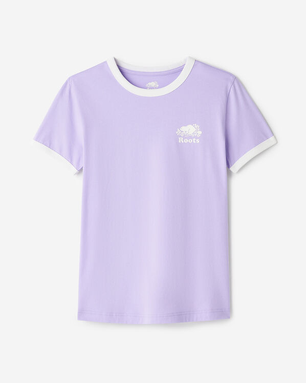 T-shirt &agrave; bordures contrastantes en coton bio Cooper pour femme