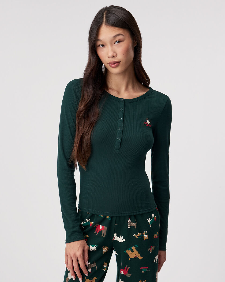 Chandail de pyjama &agrave; col boutonn&eacute; de No&euml;l