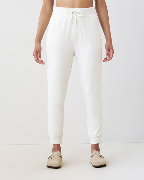 Pantalon en jersey bouclette et mélange modal