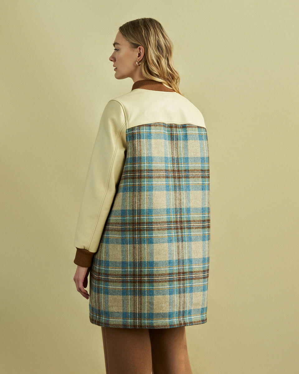 Moon Plaid A-Line Varsity Jacket