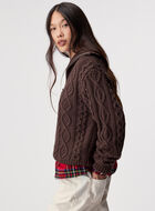 Cable Knit Quarter Zip Sweater