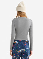 Womens Holiday Fitted Long Sleeve Top