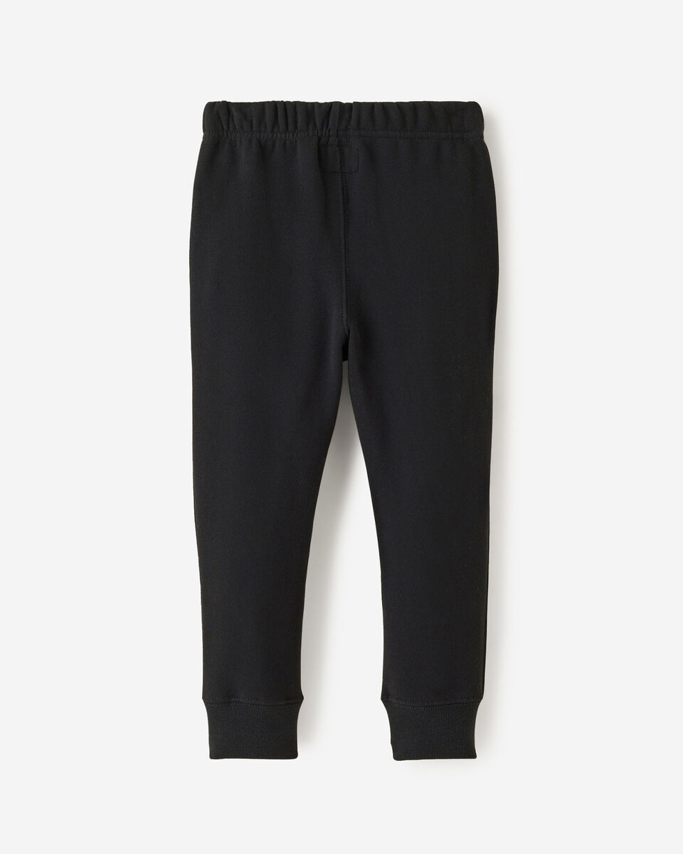 Pantalon ajusté à cheville côtelée en molleton de coton bio pour toutes-petites