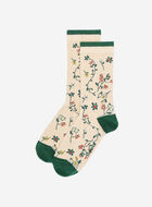 Chaussettes motif floral pour femme