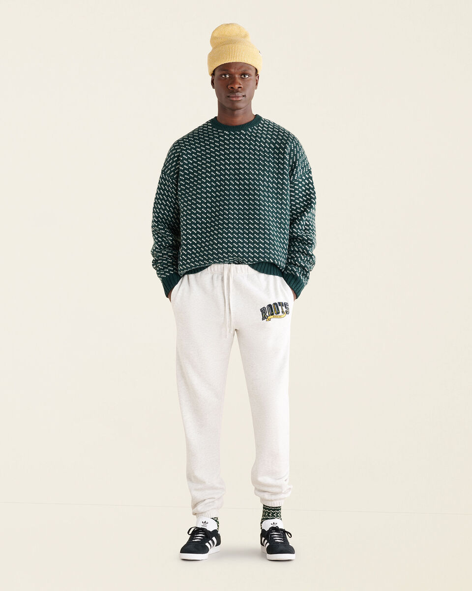 Pantalon en molleton avec appliqué à carreaux