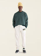 Pantalon en molleton avec appliqué à carreaux