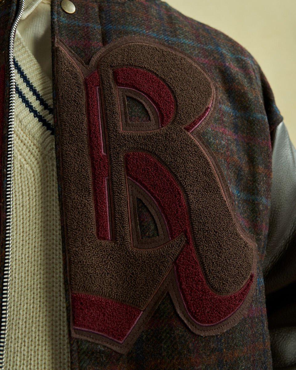 Moon Plaid Varsity Jacket