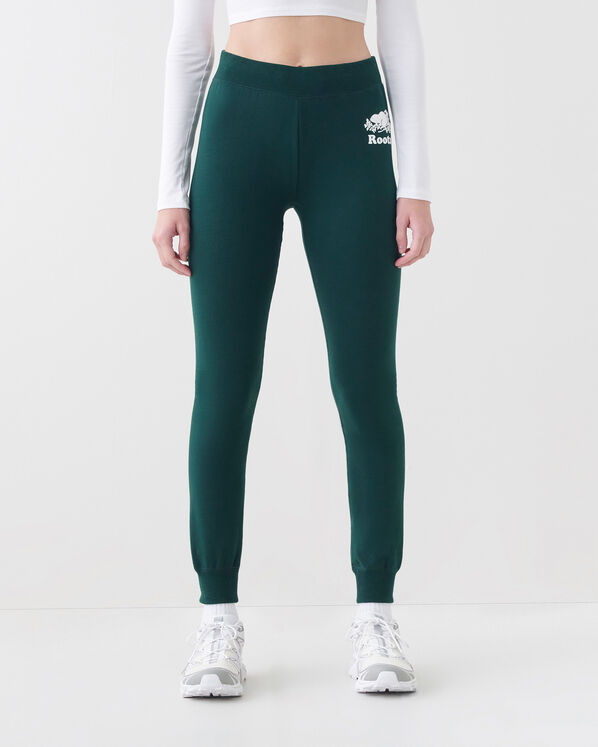 Legging douillet à cheville côtelée en coton bio Cooper