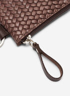 Pochette &agrave; glissi&egrave;re en cuir tiss&eacute;