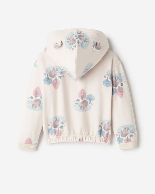 Chandail ourson douillet &agrave; capuchon et glissi&egrave;re pour tout-petits