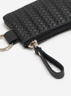 Pochette &agrave; glissi&egrave;re en cuir tiss&eacute;