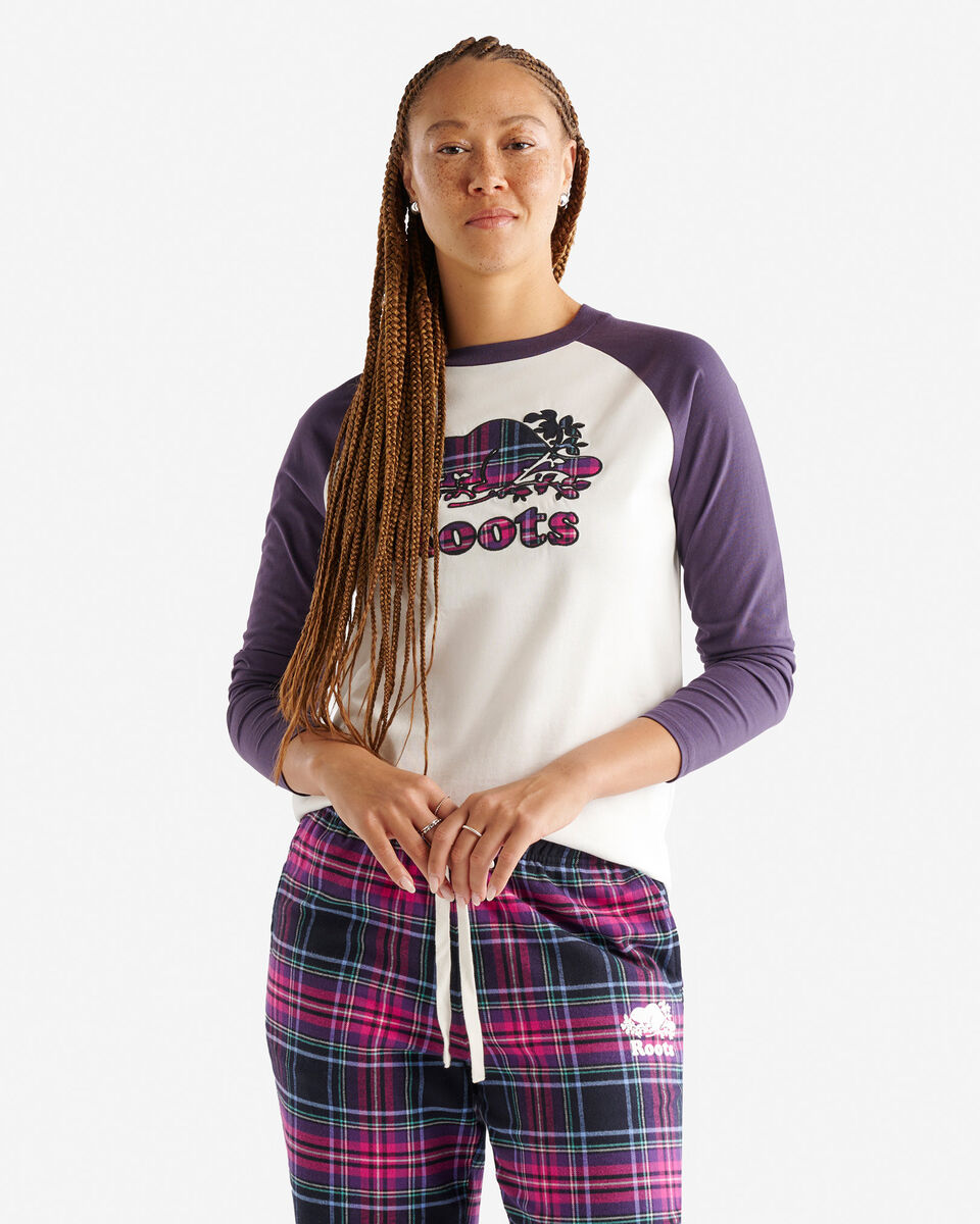 T-shirt manches longues à carreaux Inglenook pour femmes