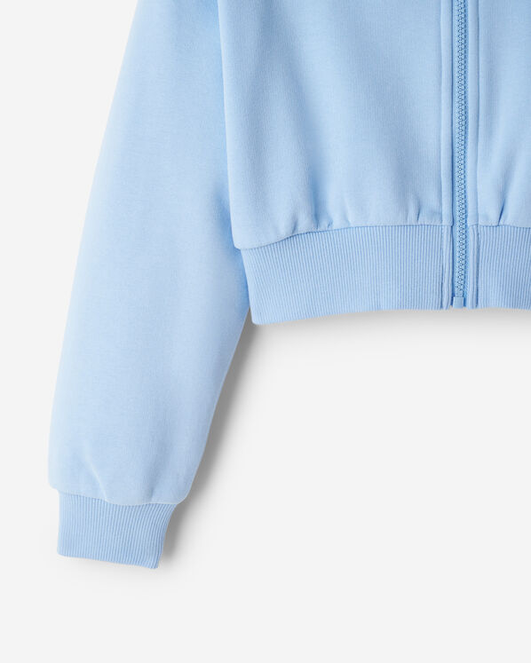 Girls Summer Cloud Cropped Bubble Full Zip Hoodie