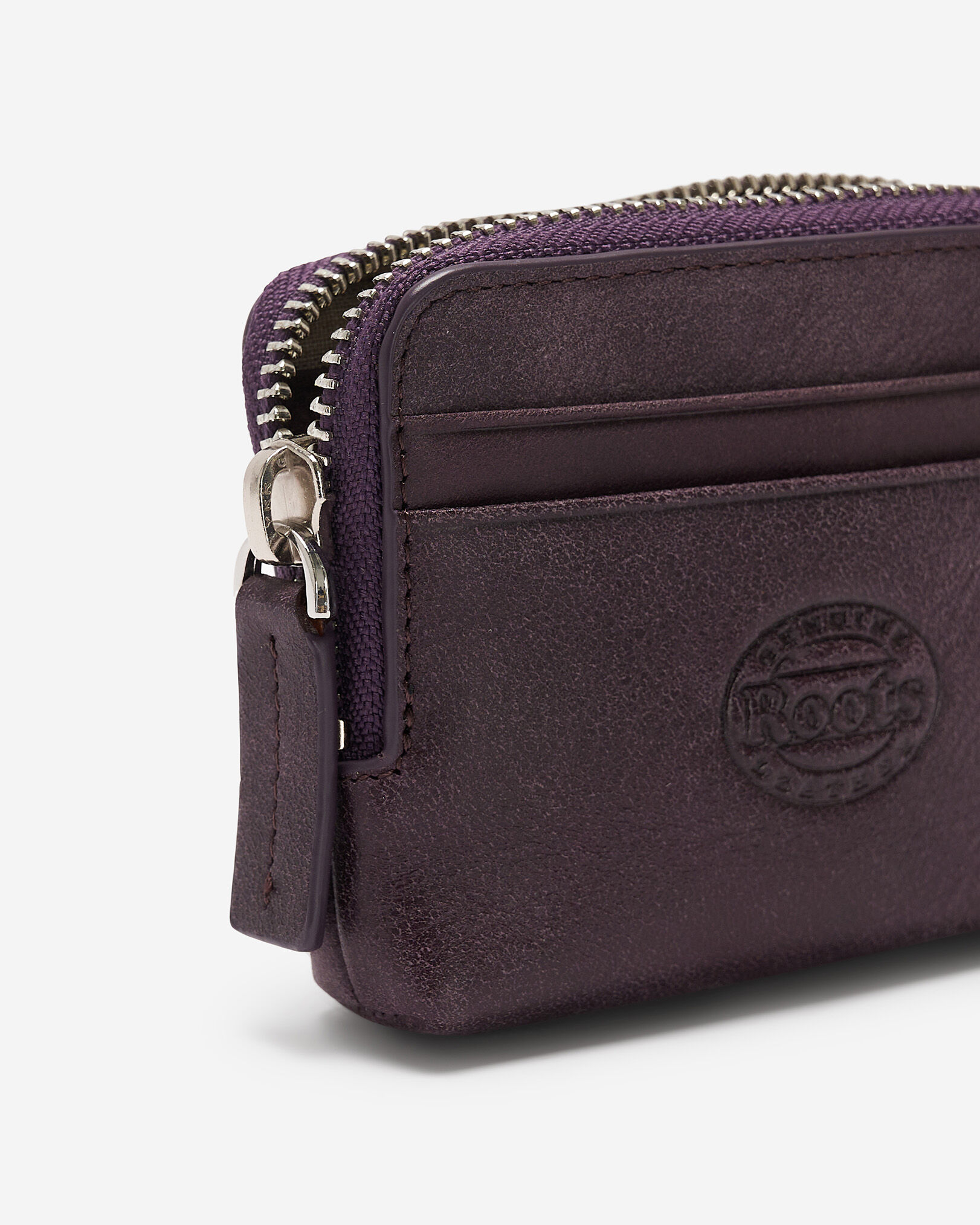 Pochette à glissière pour cartes en cuir Tribe