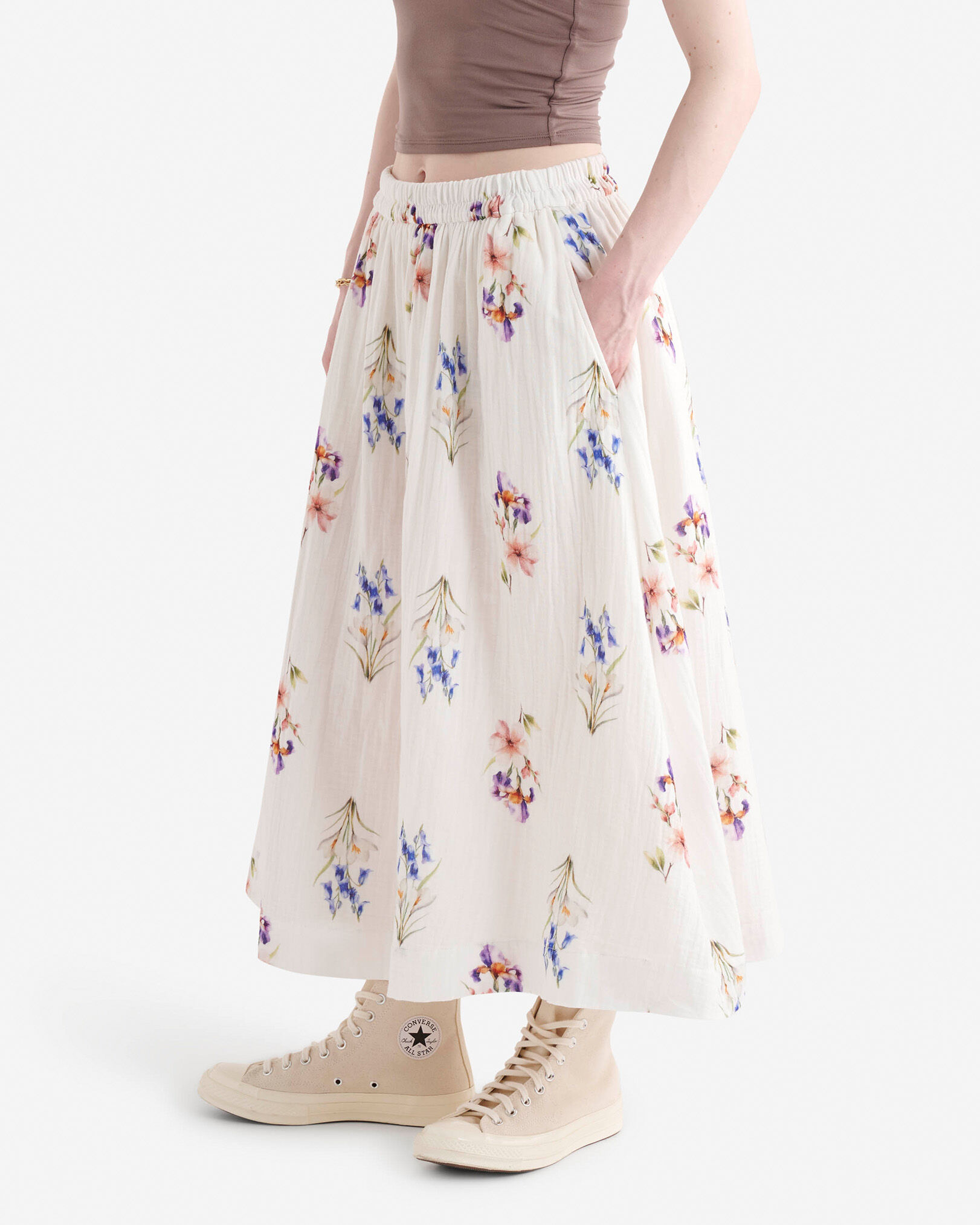 Isla Cotton Gauze Print Skirt