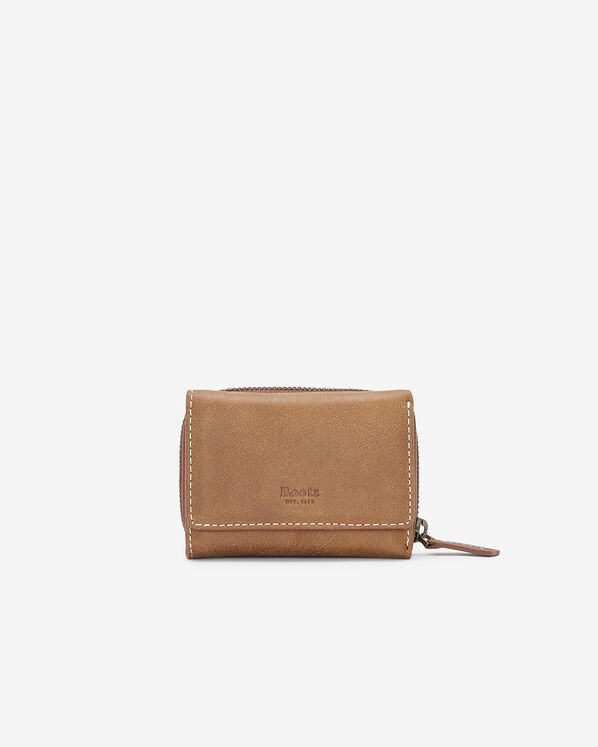 Petite pochette à trois volets en cuir Tribe