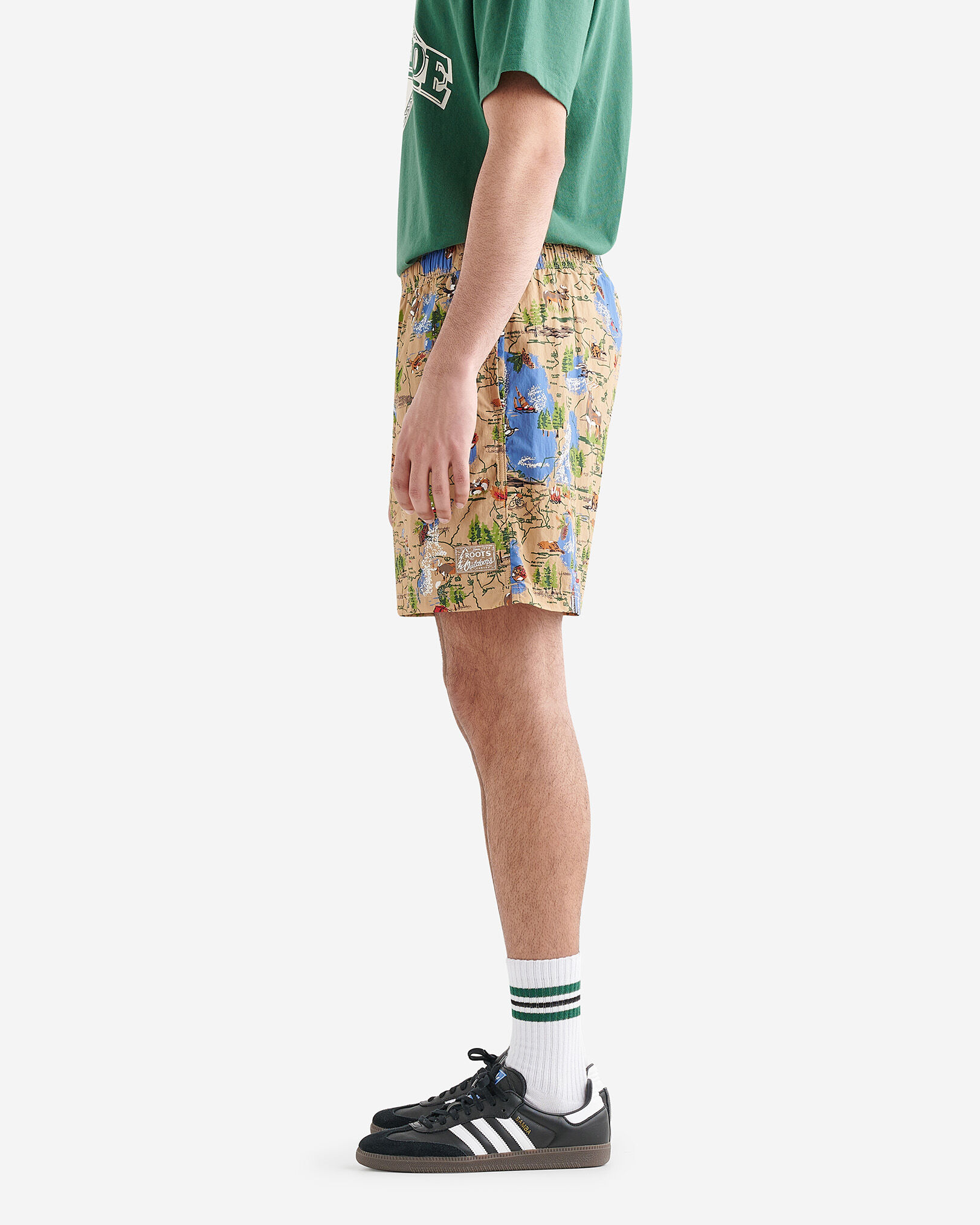 Roots Outdoor Hybrid Print Nylon Short 5.5 Inch