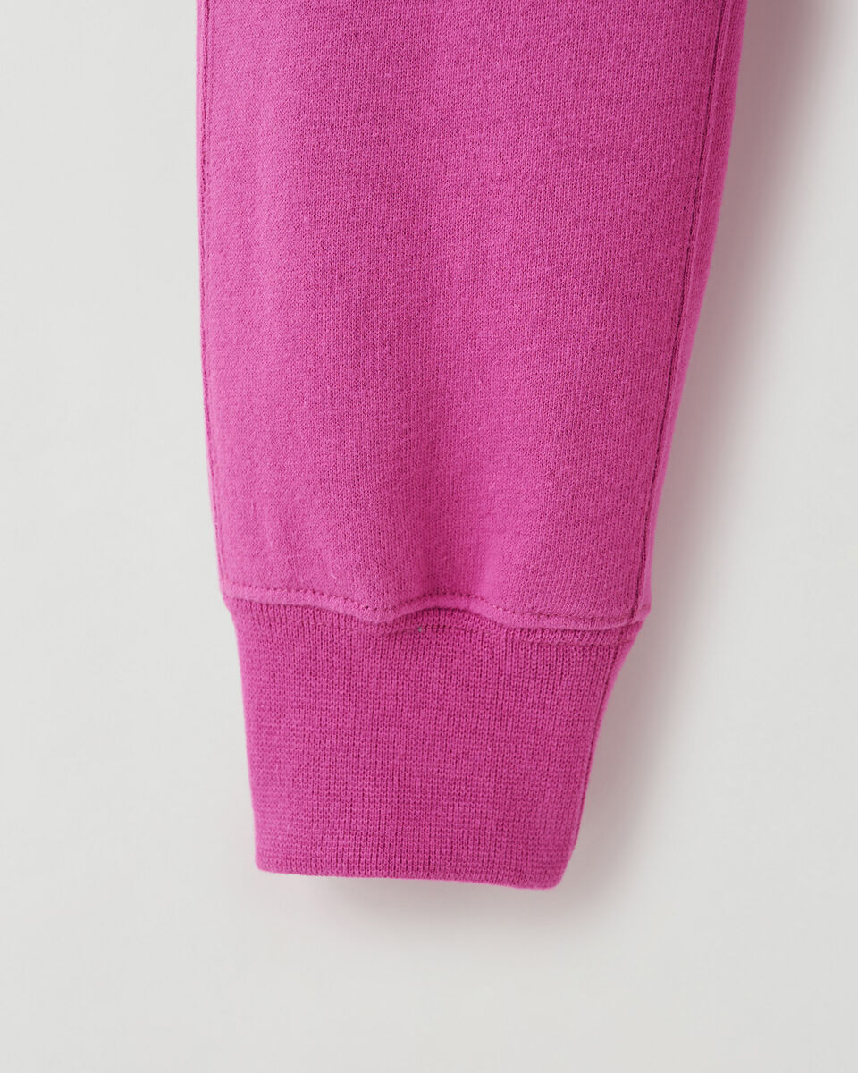Pantalon ajusté à cheville côtelée en molleton de coton bio pour fille
