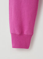 Pantalon ajusté à cheville côtelée en molleton de coton bio pour fille