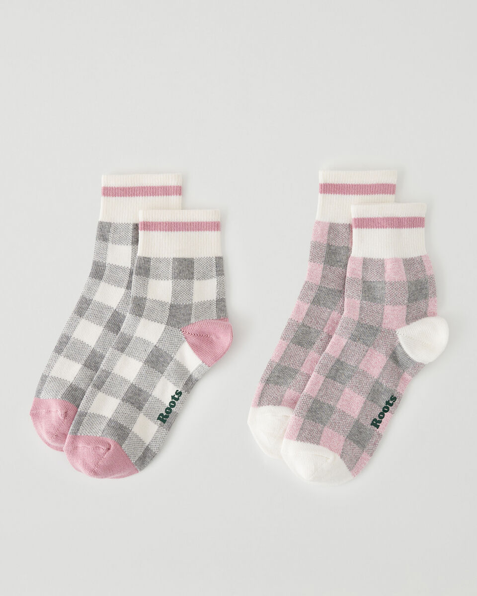 2 paires de chaussettes à carreaux Park pour femme