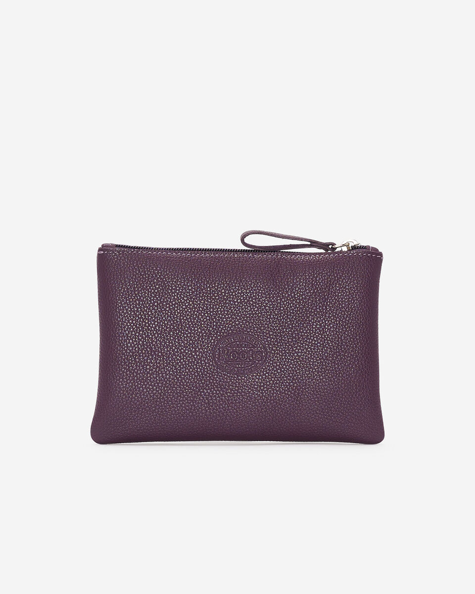 Grande pochette à glissière en cuir Cervino