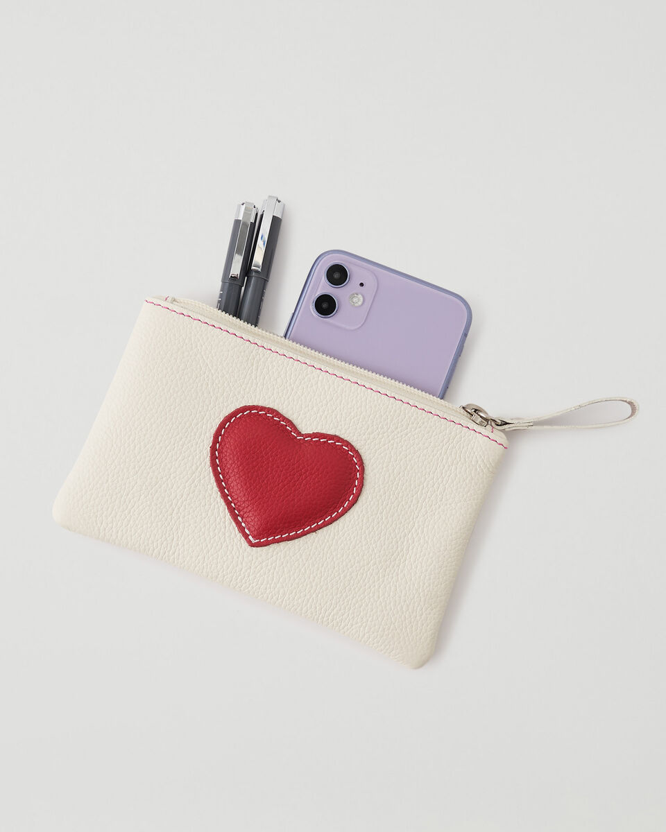 Heart Medium Zip Pouch Cervino