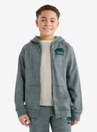 Chandail original &agrave; capuchon et glissi&egrave;re en jersey bouclette de coton bio pour enfants