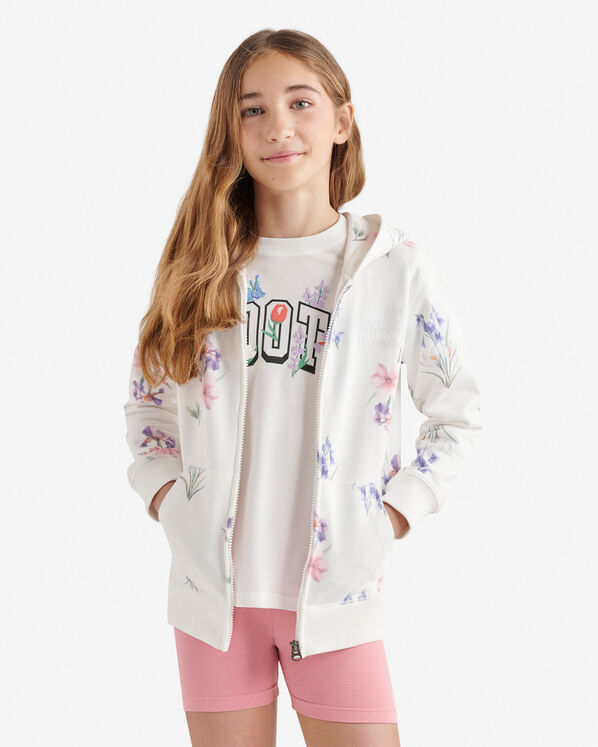 Chandail à capuchon et glissière motif floral Cooper pour enfants