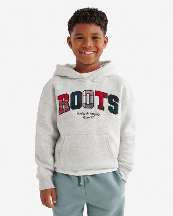 Kids Plaid Applique Hoodie Kids Plaid Applique Hoodie