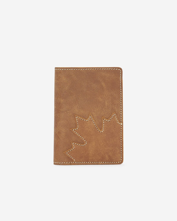 Étui pour passeport Feuille d’érable en cuir Tribe