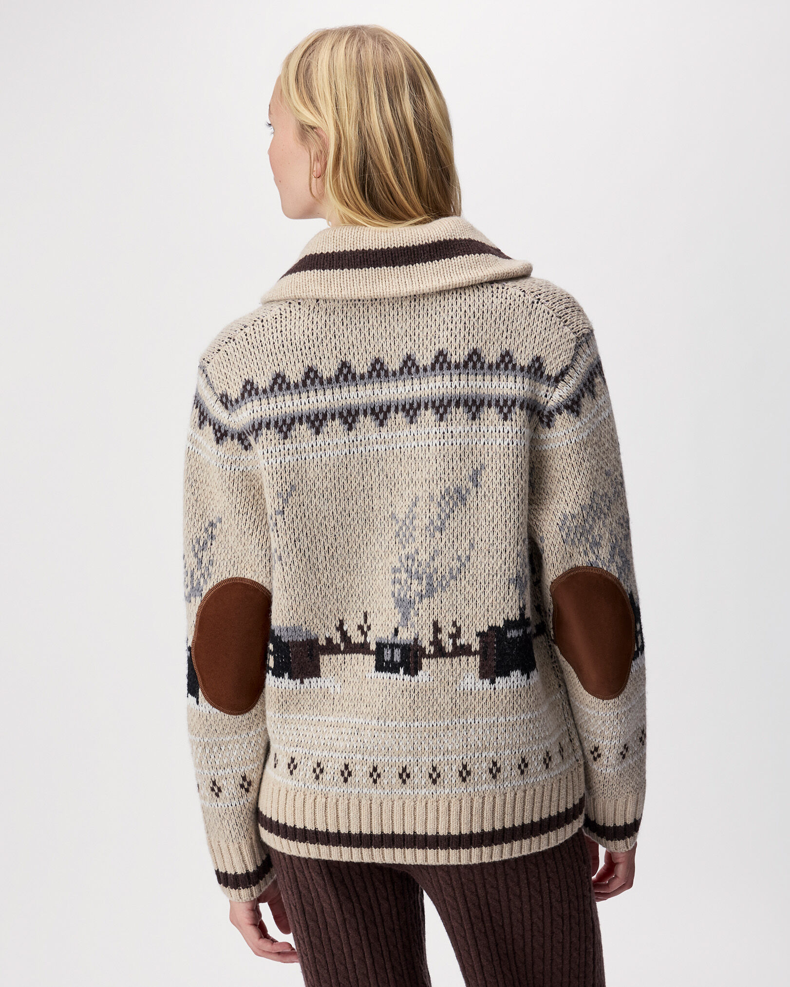 Cardigan-châle Cabane à motifs Fair Isle