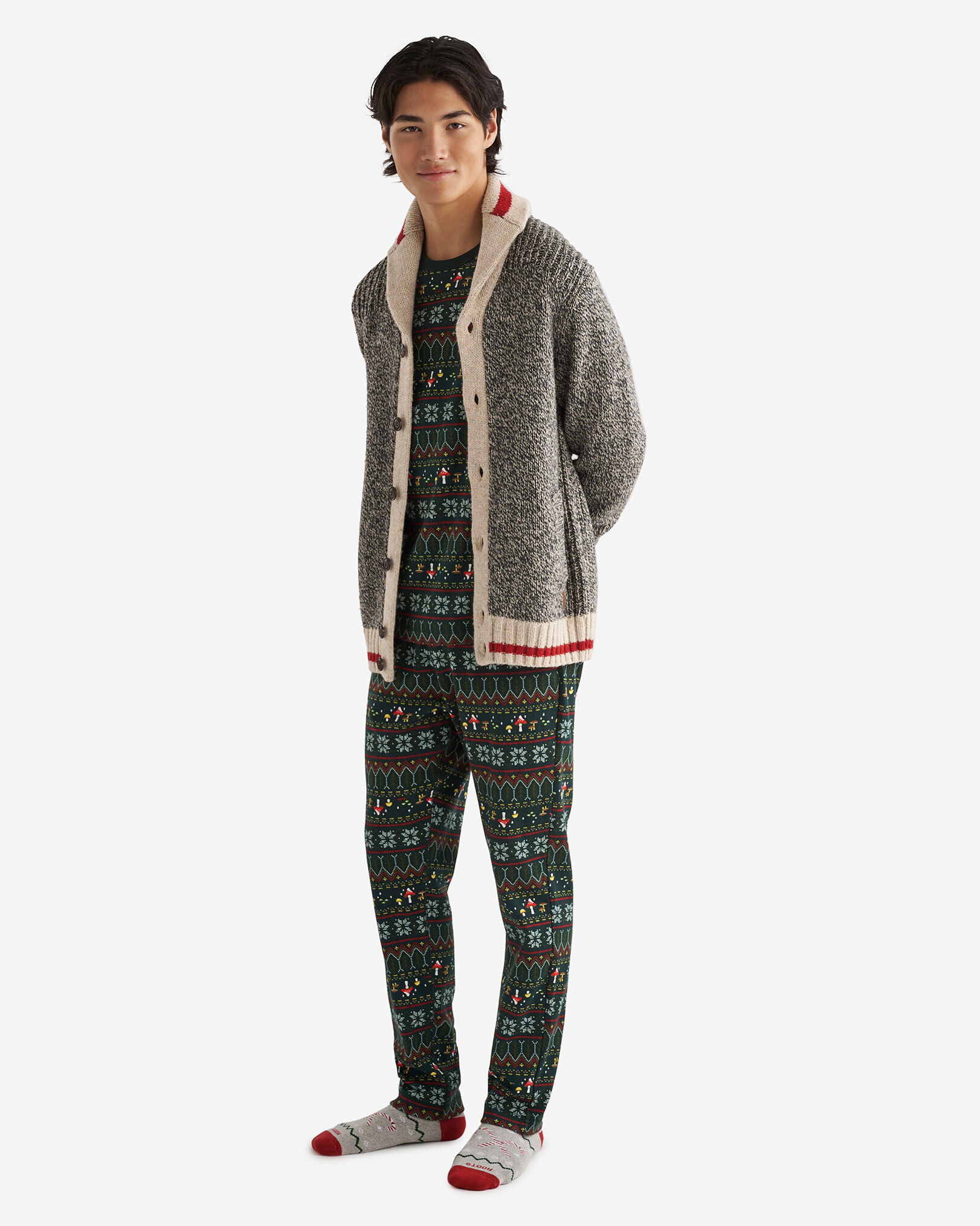 Roots Men s Holiday Pajama Pant in Varsity Green