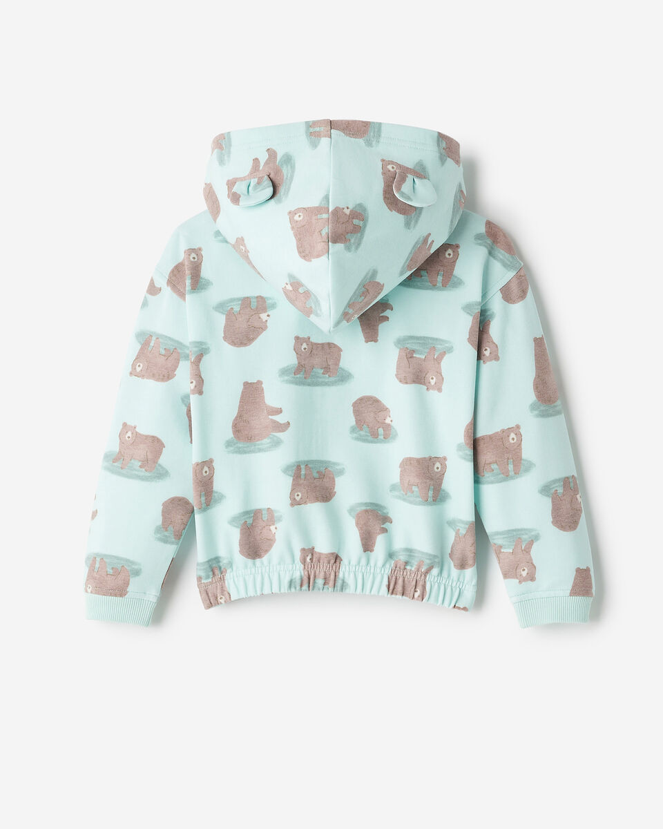 Chandail ourson douillet &agrave; capuchon et glissi&egrave;re pour tout-petits