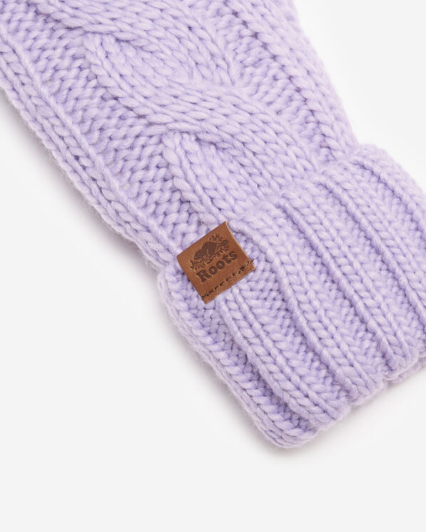 Mitaines en tricot torsad&eacute; Olivia pour adulte