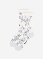 Chaussettes motif floral pour femme