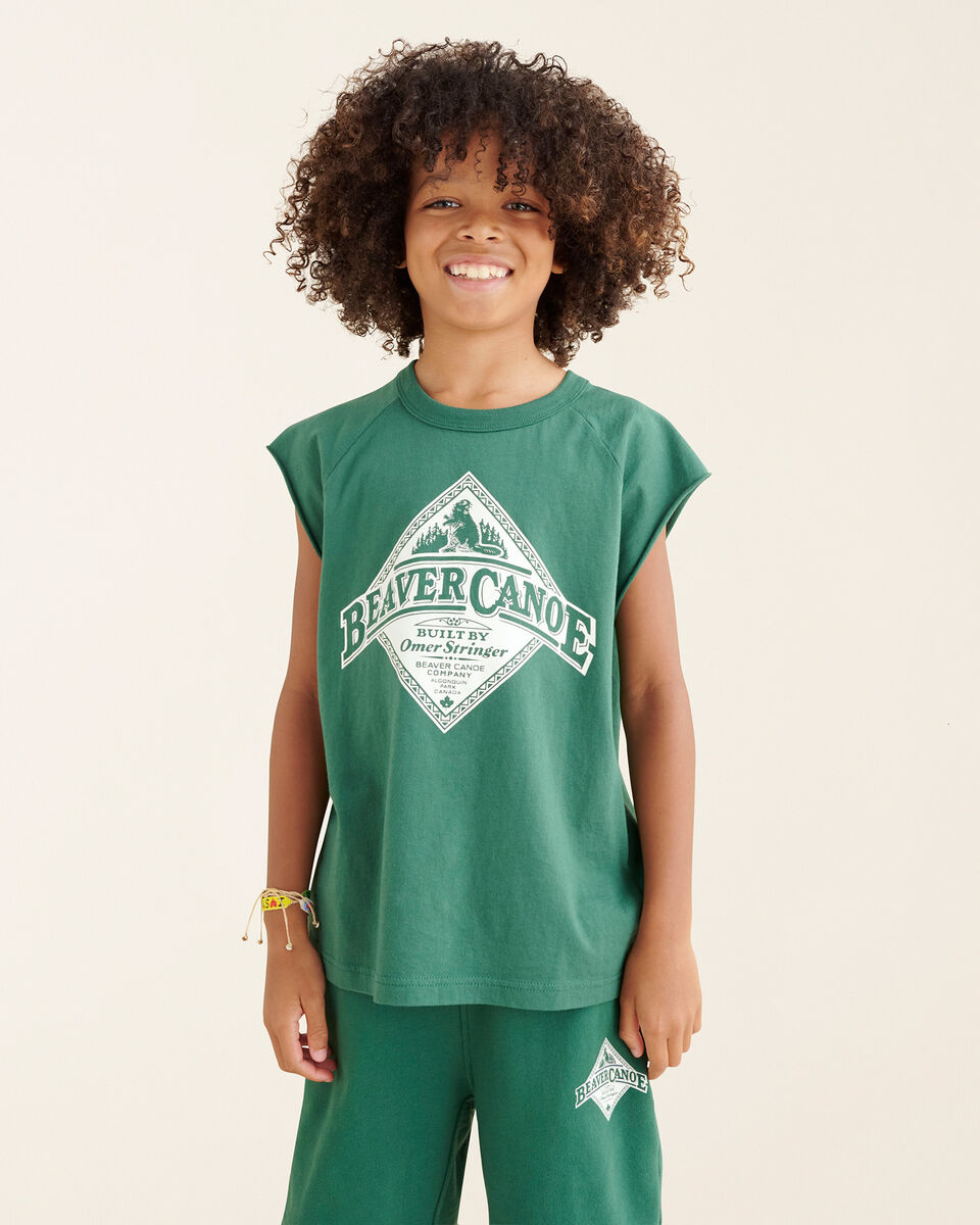 Kids Beaver Canoe Raglan Tank