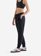 Pantalon original ajusté à cheville côtelée en molleton de coton bio