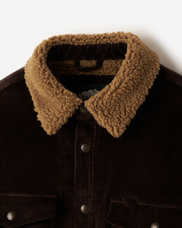 Manteau en velours c&ocirc;tel&eacute; et mouton molletonn&eacute;