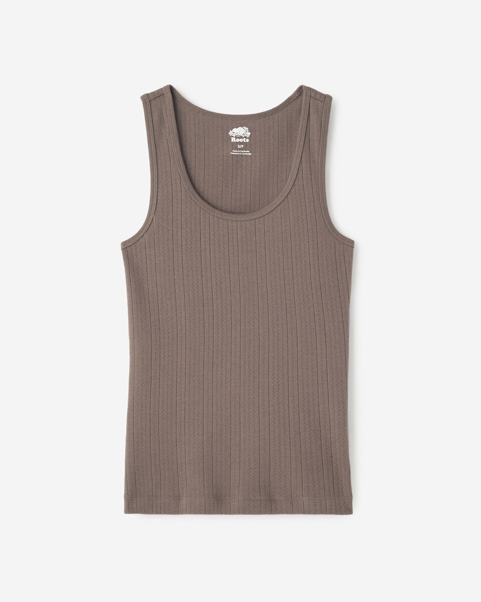 Pointelle Scoop Neck Tank