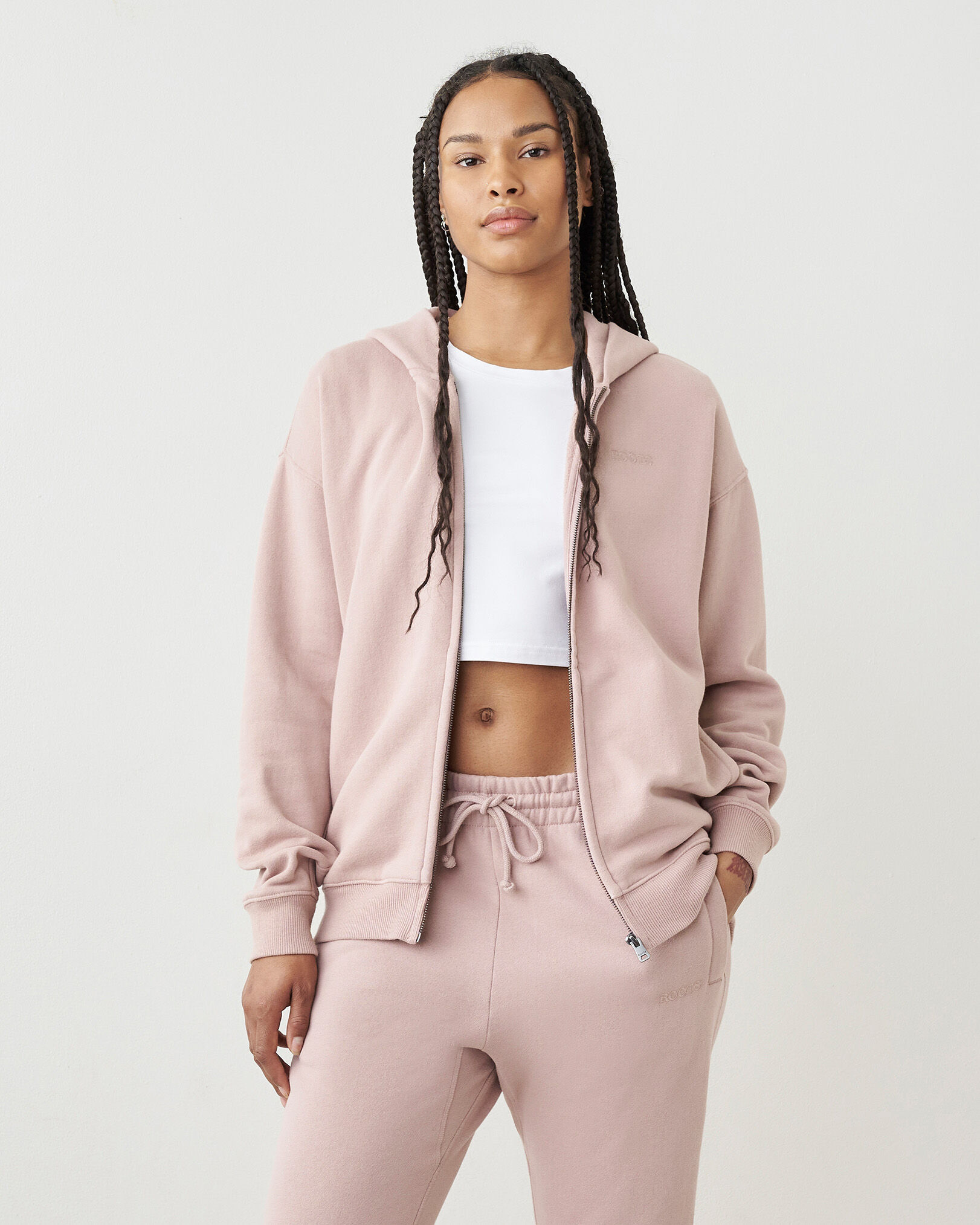 Womens zip shop front hoodie