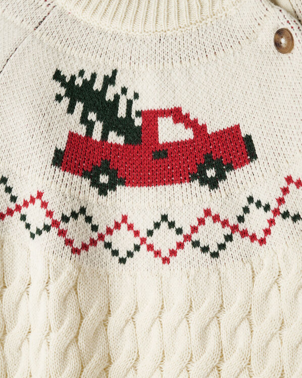 Toddler Holiday Cable Sweater Crew
